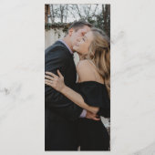 Menu Mariage photo moderne en noir et blanc (Dos)