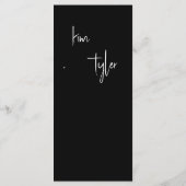 Menu Mariage photo moderne minimaliste (Dos)