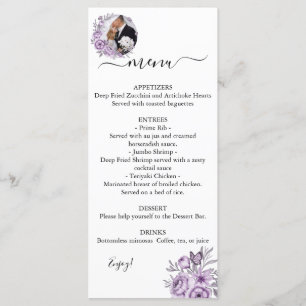 Menu Mariage photo modifiable orchidée