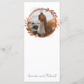 Menu Mariage photo Monogramme Rose Wreath Gold Foil (Dos)