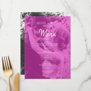 Menu Mariage Photo Rose
