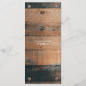 Menu Mariage photo rustique en bois (Dos)