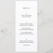 Menu Mariage Photo Simple Moderne (Devant)
