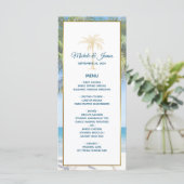Menu Mariage photo Tropical Gold Palm Tree Beach (Debout devant)