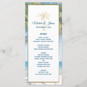 Menu Mariage photo Tropical Gold Palm Tree Beach (Devant)