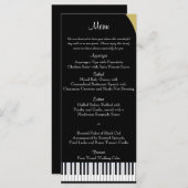 Menu Mariage Piano Noir et Or (Devant / Derrière)