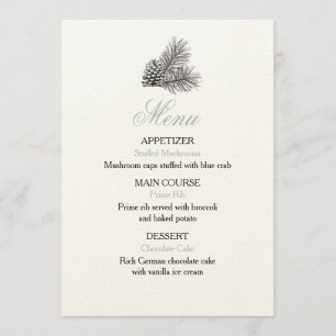 Menu Mariage Pine Tree - Rustique