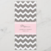 Menu mariage Pink Grey Chevron (Dos)