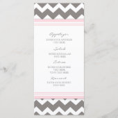 Menu mariage Pink Grey Chevron (Devant)