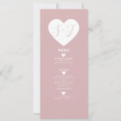 Menu Mariage Pink Minimal White Heart (Devant)