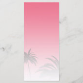Menu Mariage Pink Tropical Palm Tree Beach (Dos)