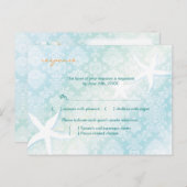 Menu Mariage Plage Bijoux Choix RSVP (Devant / Derrière)