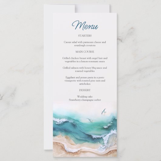 Menu Mariage Plage Côte (Devant)