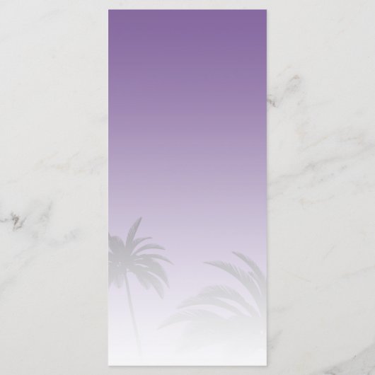 Menu Mariage Plage de Palm Tree Tropical Violet (Dos)