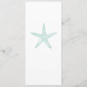 Menu Mariage plage Turquoise Bleu Starfish Moderne (Dos)