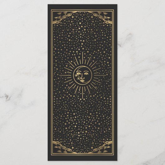 Menu Mariage plat Gold Sun et Moon Tarot (Dos)