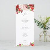 Menu Mariage plat rose gras (Debout devant)