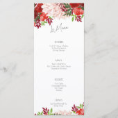 Menu Mariage plat rose gras (Devant)