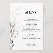 Menu Mariage plat vert 5x7 modifiable (Devant)