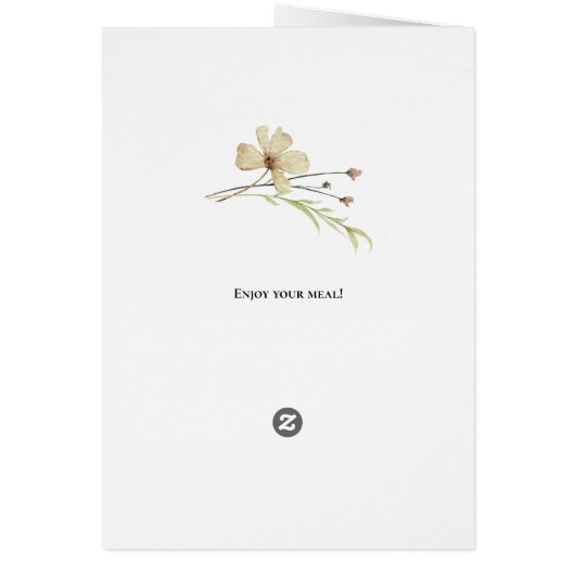 Menu Mariage plié Fleur de champ romantique (Dos)