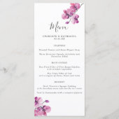 Menu Mariage Plum Watercolor Orchid (Devant)