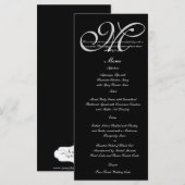 Menu Mariage Pois Monogram Argent (Devant / Derrière)