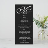 Menu Mariage Pois Monogram Argent (Debout devant)
