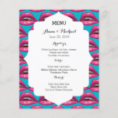 Menu mariage Pop Art Rose Lips Maquillage (Devant)