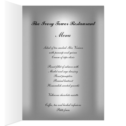 Menu Mariage populaire (Intérieur (Droit))