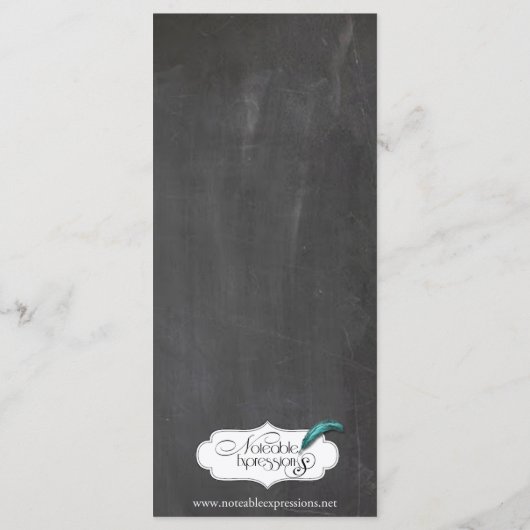 Menu Mariage Posh Chalkboard (Dos)