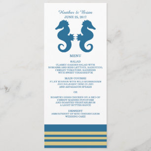 Menu Mariage pour hippocampe bleu Gold