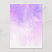 Menu Mariage pourpre aquarelle. lavande romantique (Dos)