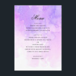 Menu Mariage pourpre aquarelle. lavande romantique<br><div class="desc">menu Aquarelle violet. Bon choix pour votre romantique lavande mariage. Convient pour l'anniversaire,  l'anniversaire et toute autre fête. Contactez-moi,  s'il vous plaît,  si vous avez besoin d'autres articles.</div>