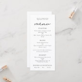 Menu Mariage Printable simple n'importe quelle cou (Devant/Arrière en situation)