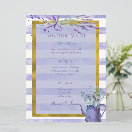 Menu Mariage Provence Lavande violet (Debout devant)