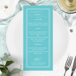 Menu Mariage Purist Blue Simple Elegant 4x9<br><div class="desc">Menu Mariage Purist Blue Simple Elegant 4x9</div>