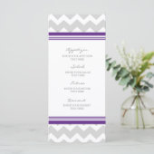 Menu mariage Purple Grey Chevron (Debout devant)