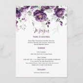 Menu Mariage Purple Plum Peonies (Devant)