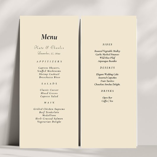 Menu mariage Qr Code personnalisé Photo moderne