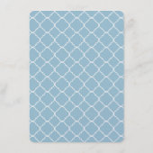 Menu Mariage Quatrefoil bleu et blanc (Dos)