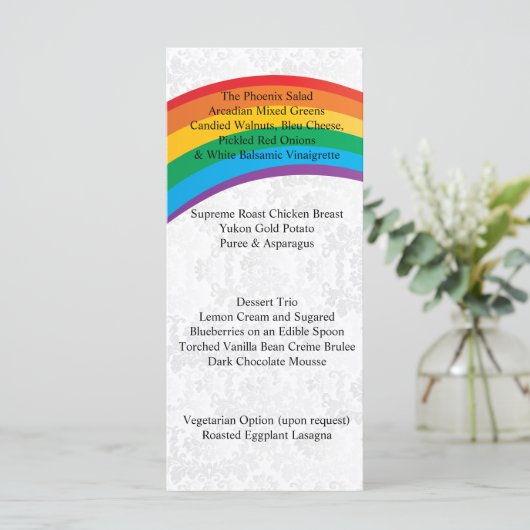 Menu Mariage Rainbow Gay (Debout devant)
