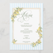 Menu Mariage Rayure Côtière Méditerranéenne au Citron (Devant)