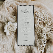 Menu Mariage rayures calligraphiées STATELY