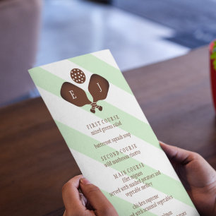 Menu Mariage Rayures Pickleball Prépa