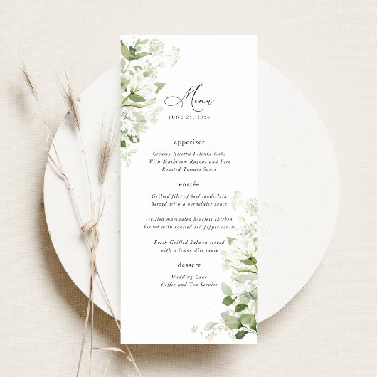 Menu Mariage Réception Dîner de Verdure Biologique Sage