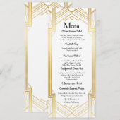 Menu Mariage Réception Gatsby Art Déco 1920 (Devant / Derrière)
