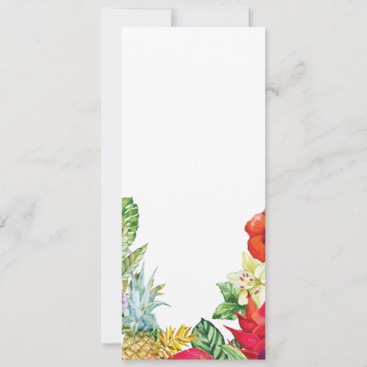 Menu Mariage Réception Rustique Luau Aloha Cartes (Dos)