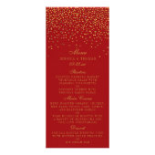 Menu Mariage Red & Glam Gold Confetti (Devant)