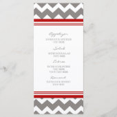 Menu mariage Red Grey Chevron (Devant)