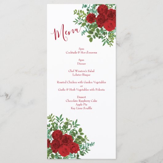 Menu Mariage Red Rose (Devant)